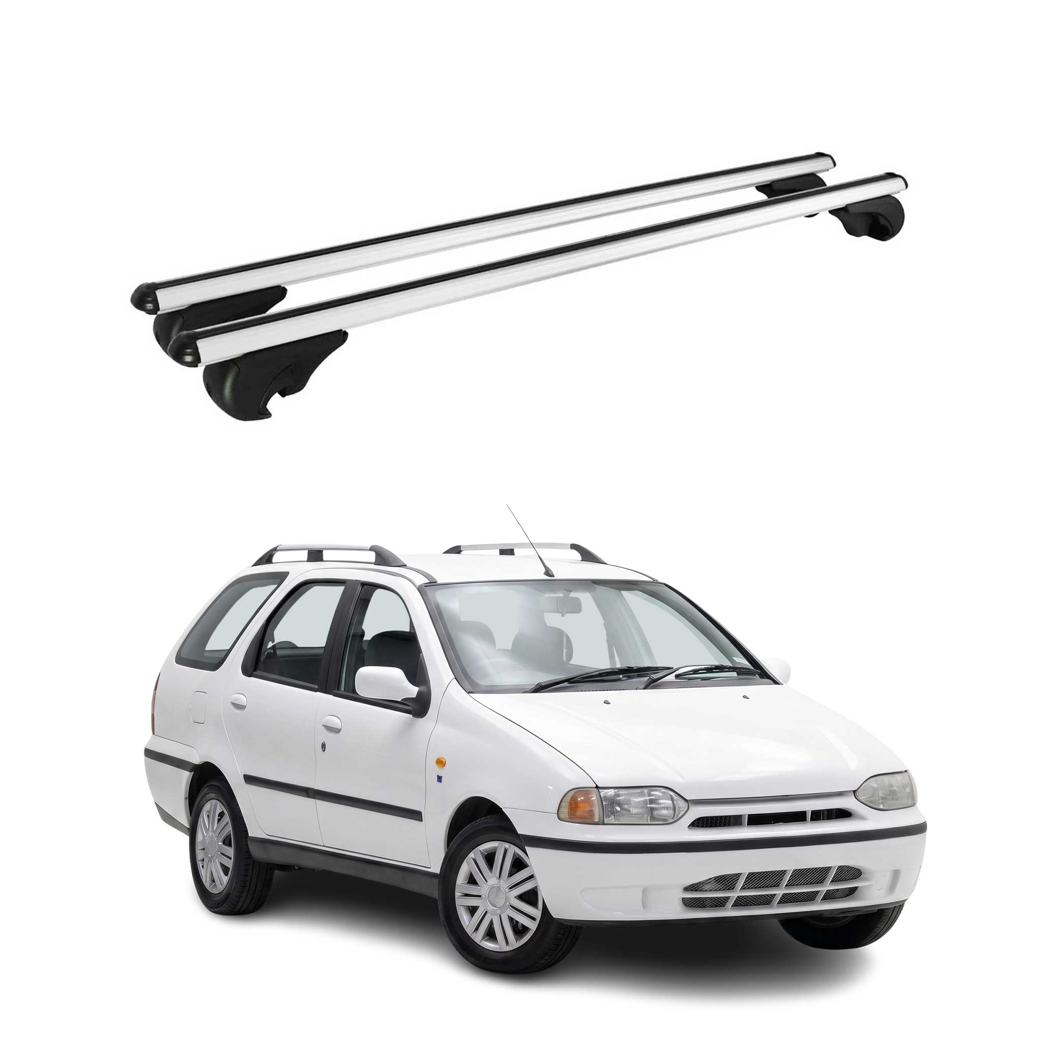 Dachträger Grundträger für Fiat Palio Weekend 1996-2011 TÜV Aluminium Silber 2x