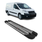 Trittbretter Seitenbretter für Fiat Scudo L2 Langer 2007-2016 Alu Schwarz
