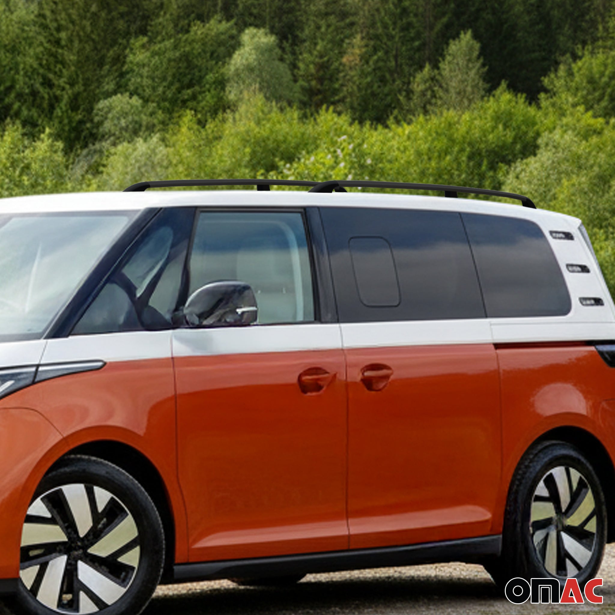 Dachreling Relingträger für VW ID.Buzz 2022-26 L1 kurzer Gepackträge Schwarz 2x