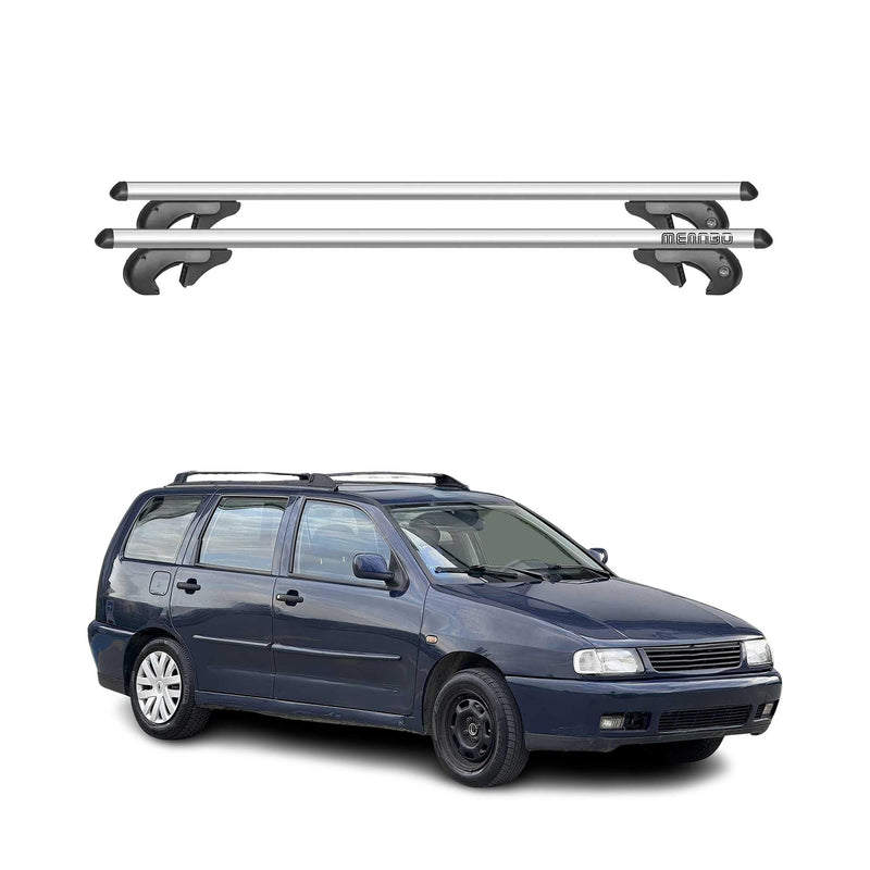 Menabo Dachträger Grundtäger für VW Polo 6N Variant 1995-1999 90kg Alu Silber 2x