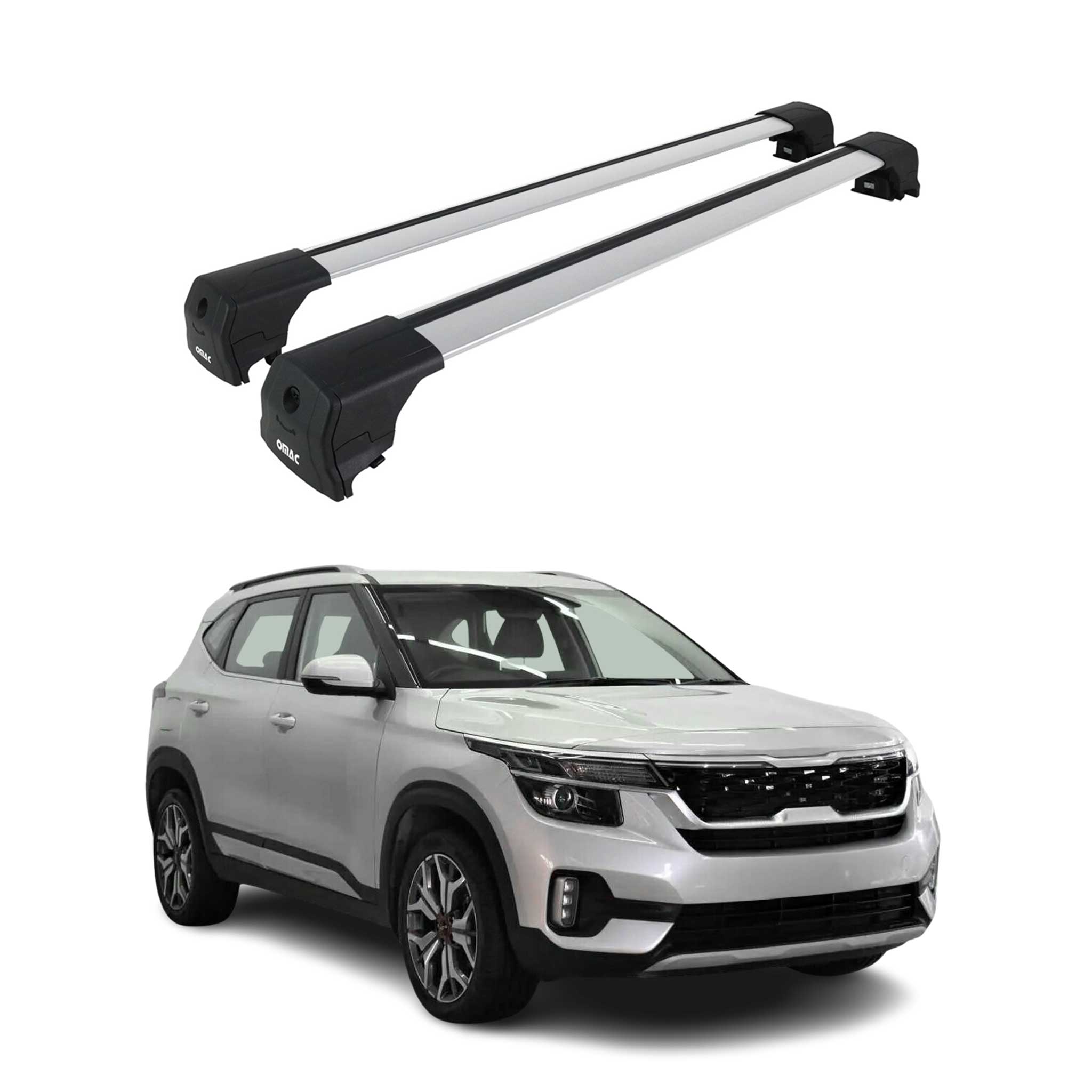 Dachträger Gepäkträger für KIA Seltos 2019-2026 Silber Alu 2 tlg