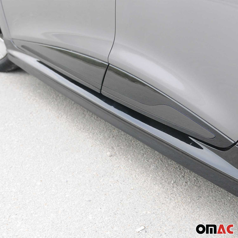 Seitentürleiste Türschutzleiste für Renault Clio 2012-2019 Chrom Stahl Dunkel 4x