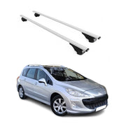 Dachträger Grundtäger für Peugeot 308 Kombi 2007-2021 75kg Metall Silber 2 tlg