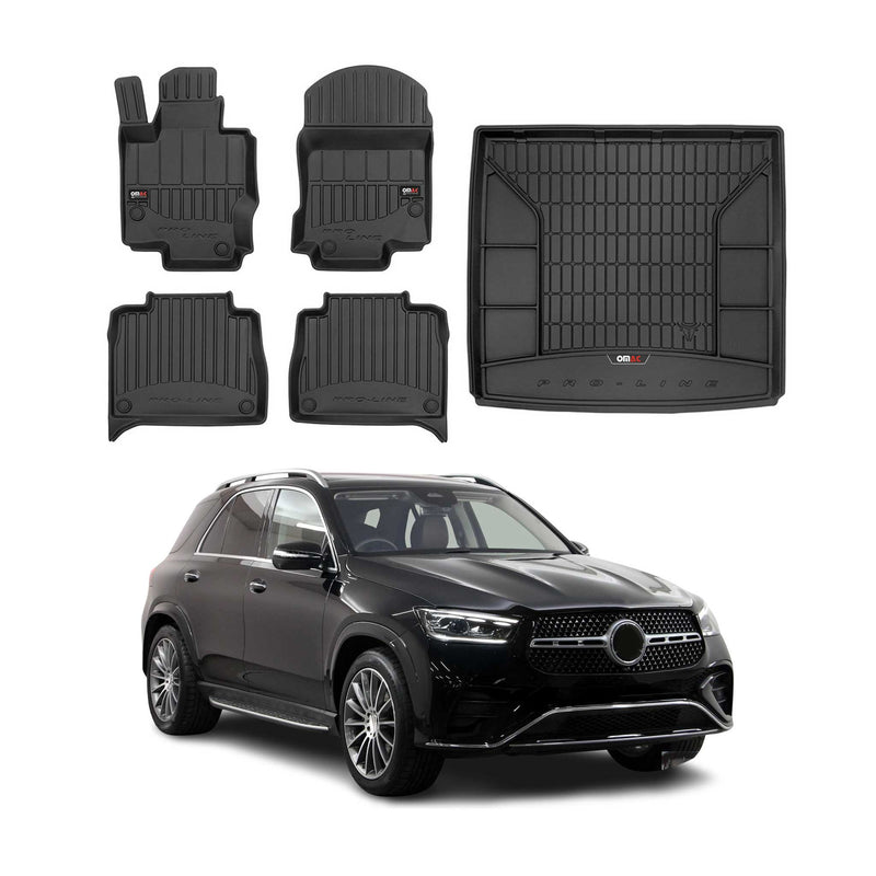 OMAC Fußmatten & Kofferraumwanne Set für Mercedes GLE V167 2019-2025 Gummi 5x