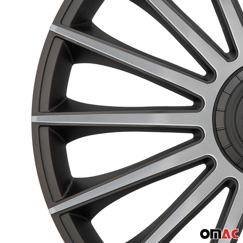 Radkappen Radzierblenden Sparco Treviso 16" Zoll Abdeckung Set Schwarz Silber 4x