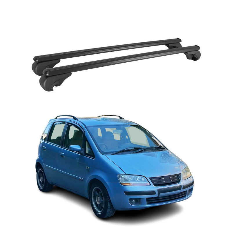 Dachträger für Fiat Idea 2004-2012 Gepäckträger Grundträger Aluminium Schwarz 2x