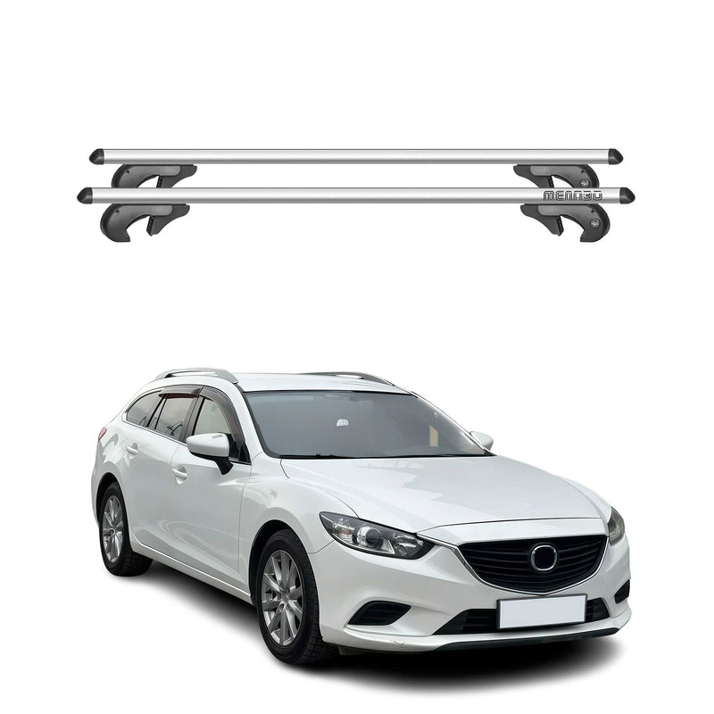 Menabo Dachträger Grundtäger für Mazda 6 Kombi 2012-2017 90kg Alu Silber 2 tlg