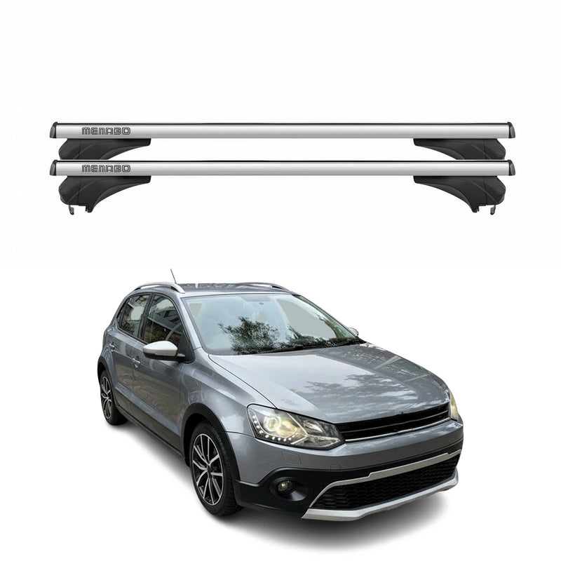 Menabo Dachträger Grundtäger für VW Polo V Cross 2009-2017 Aluminium Silber 2tlg