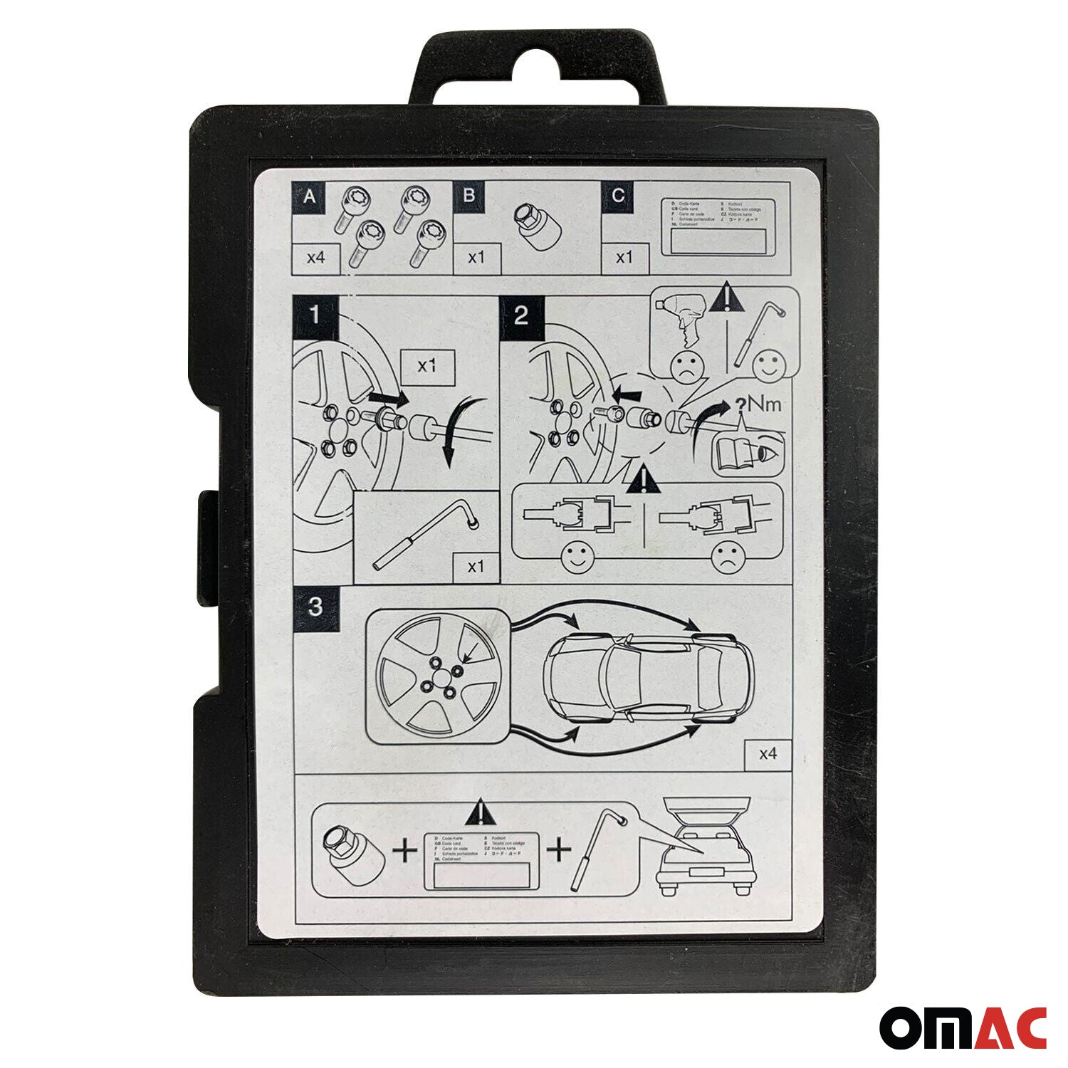 Felgenschlösser Radschlösser Schrauben M12 x 1,5 für Smart Fortwo 2014-2020