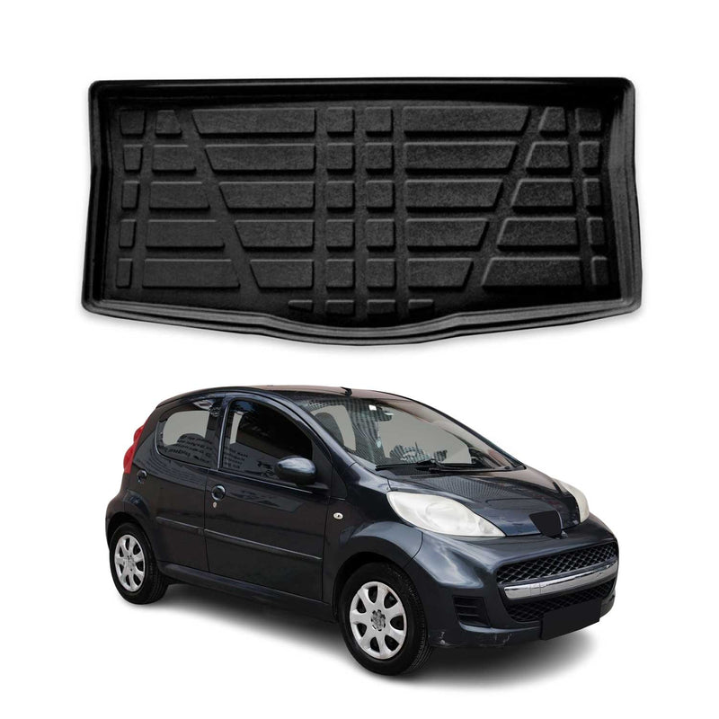 Kofferraumwanne Laderaumwanne für Peugeot 107 2007-2014 5tür Gummi TPE Schwarz