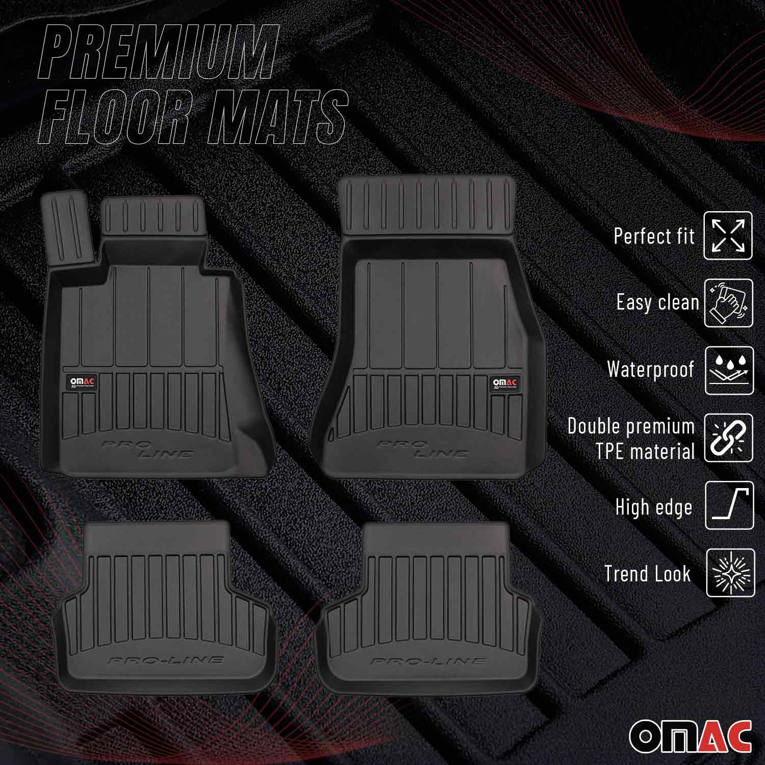 OMAC Gummi Fußmatten für BMW 5er G31 Touring 2017-2020 Premium Gummi Schwarz 4x