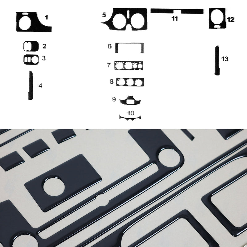 Innenraum Dekor Cockpit für Renault Kangoo 1998-2024 Piano Schwarz Optik 13tlg