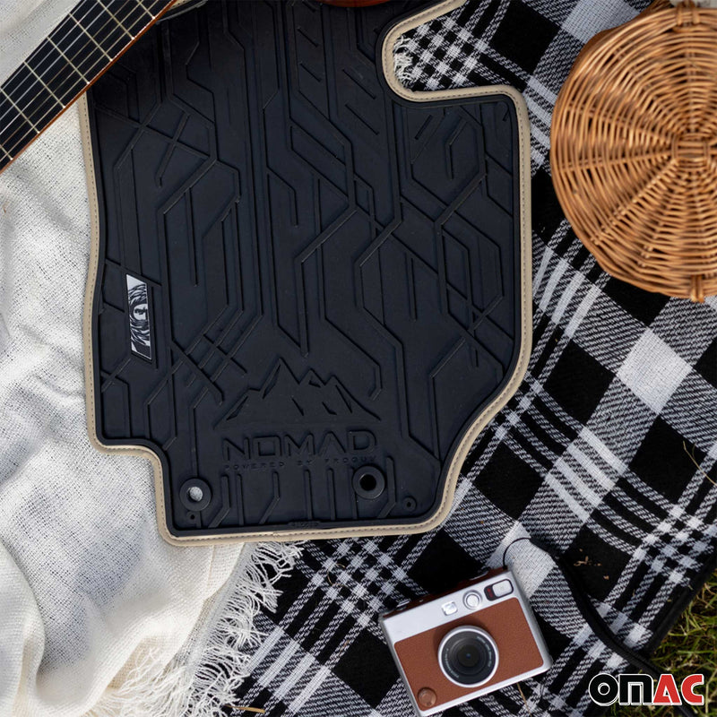 Fußmatten Gummimatten für Dacia Sandero I 2008-2012 Schwarz-Schwarz 2 teile