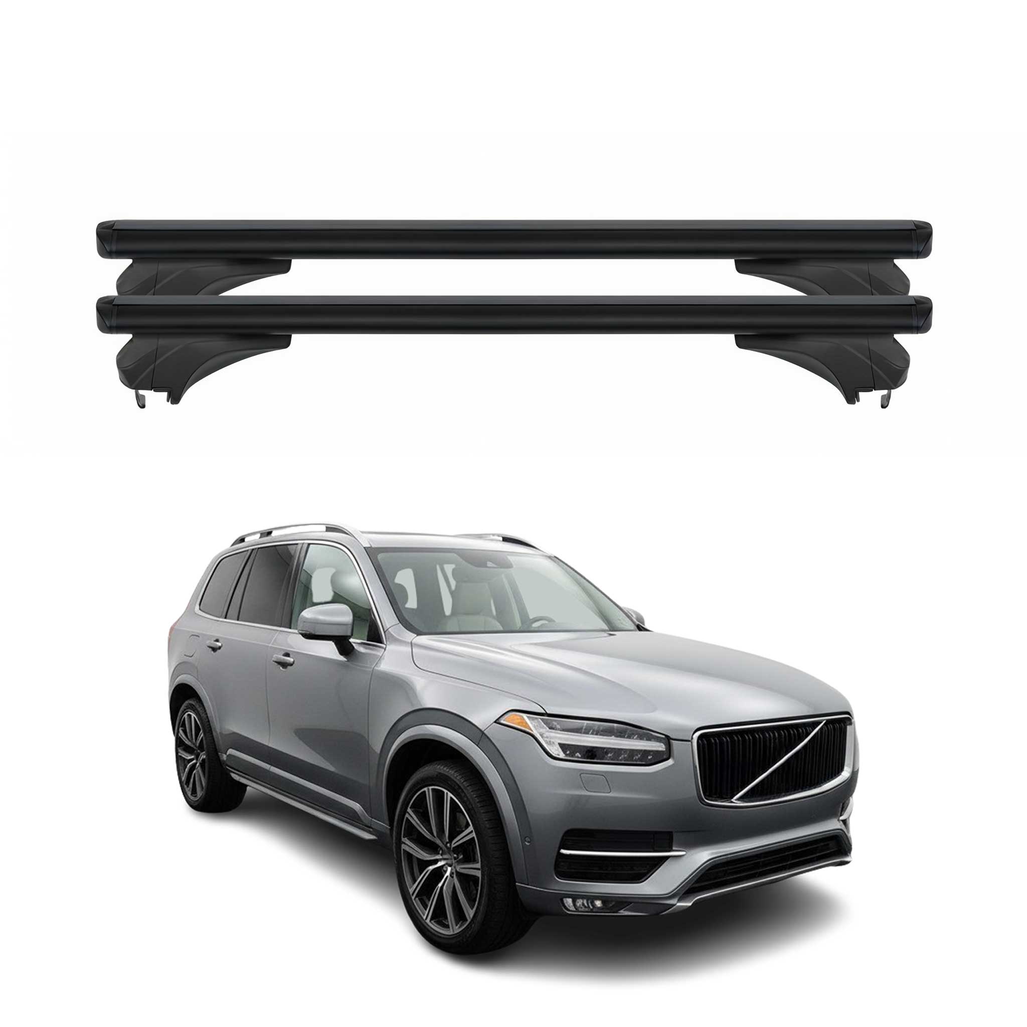 Menabo Dachträger Grundtäger für Volvo XC90 2015-2026 Aluminium Schwarz 2 tlg