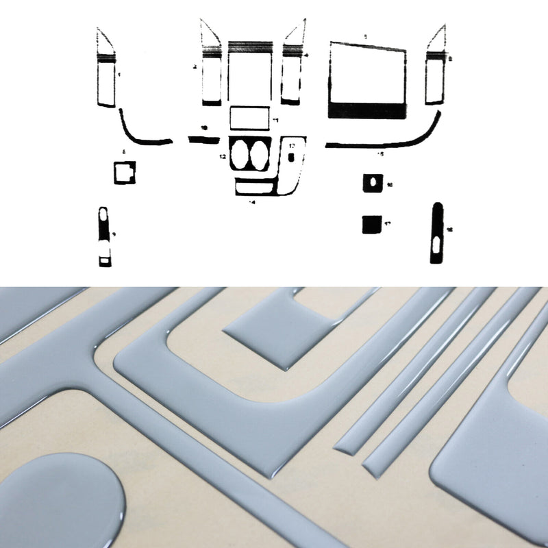 Innenraum Dekor Cockpit für Citroen Jumper 2006-2014 Aluminium Optik 18tlg