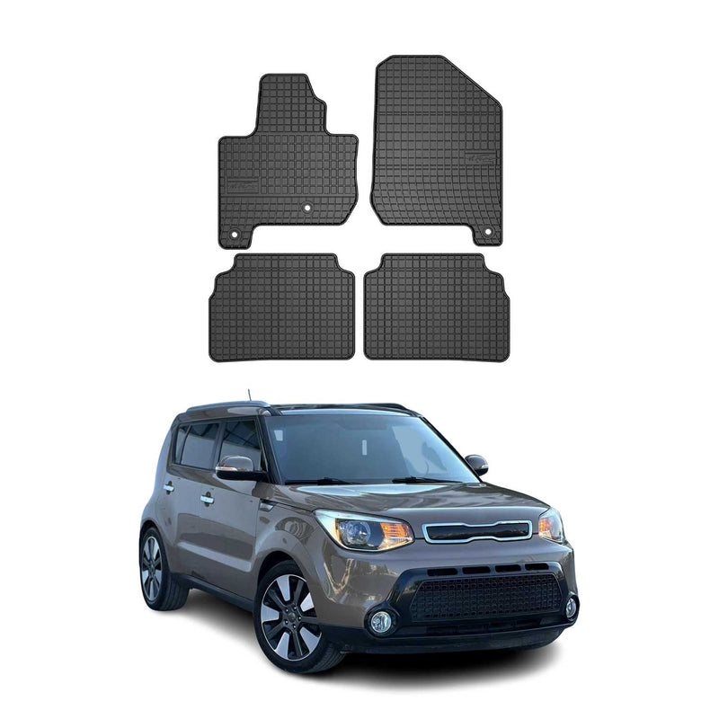 OMAC Gummi Fußmatten für Kia Soul EV 2014-2019 Automatten Gummi Schwarz 4tlg