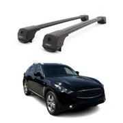 Dachträger Grundträger für Infiniti FX35 2003-2008 Aluminium 75kg Schwarz 2tlg