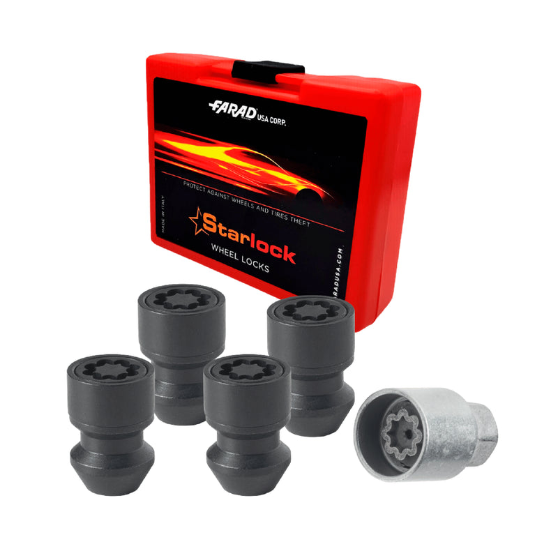 Radschloss Radschrauben Satz für Nissan 350Z 2002-2009 Schwarz 4x M12X1.25