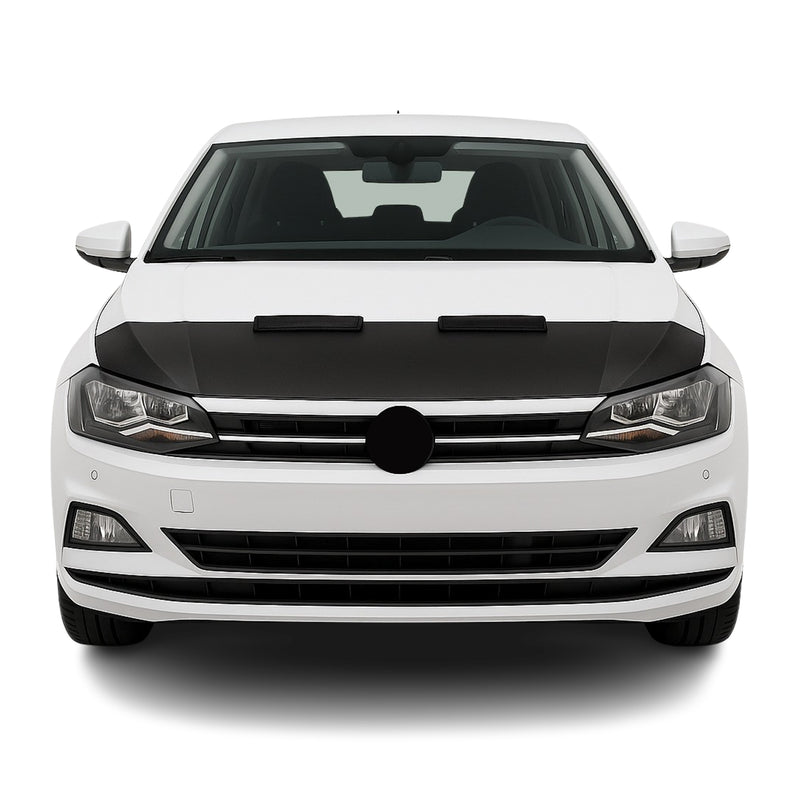 Haubenbra Steinschlagschutz Bonnet Bra für VW Polo 2017-2025 Schwarz Halb