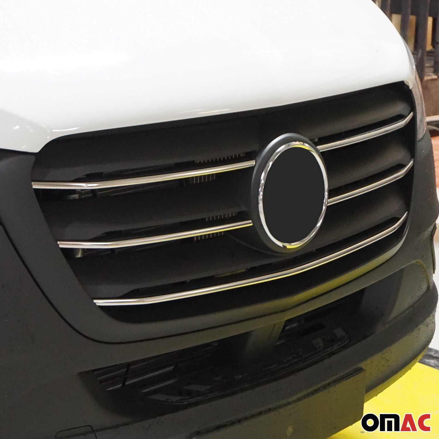 Kühlergrill Leisten für Mercedes Sprinter 907 910 2018-2026 Gebürstet Chrom 5x