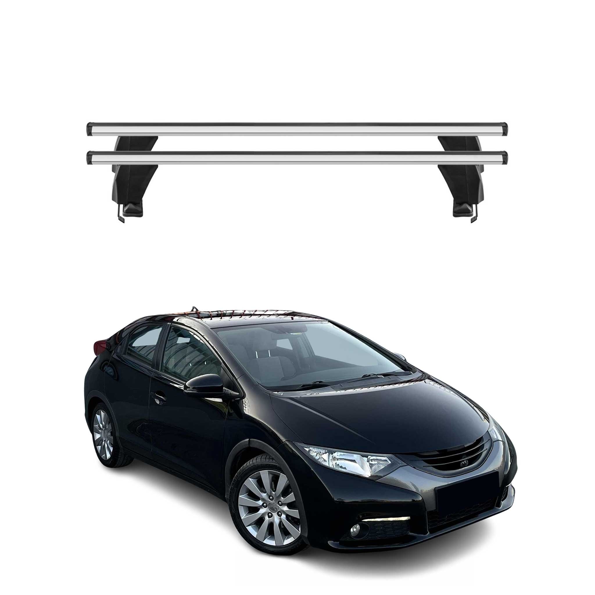 Menabo Dachträger für Honda Civic mk9 Schrägheck 2011-2017 50kg Alu Silber 2x