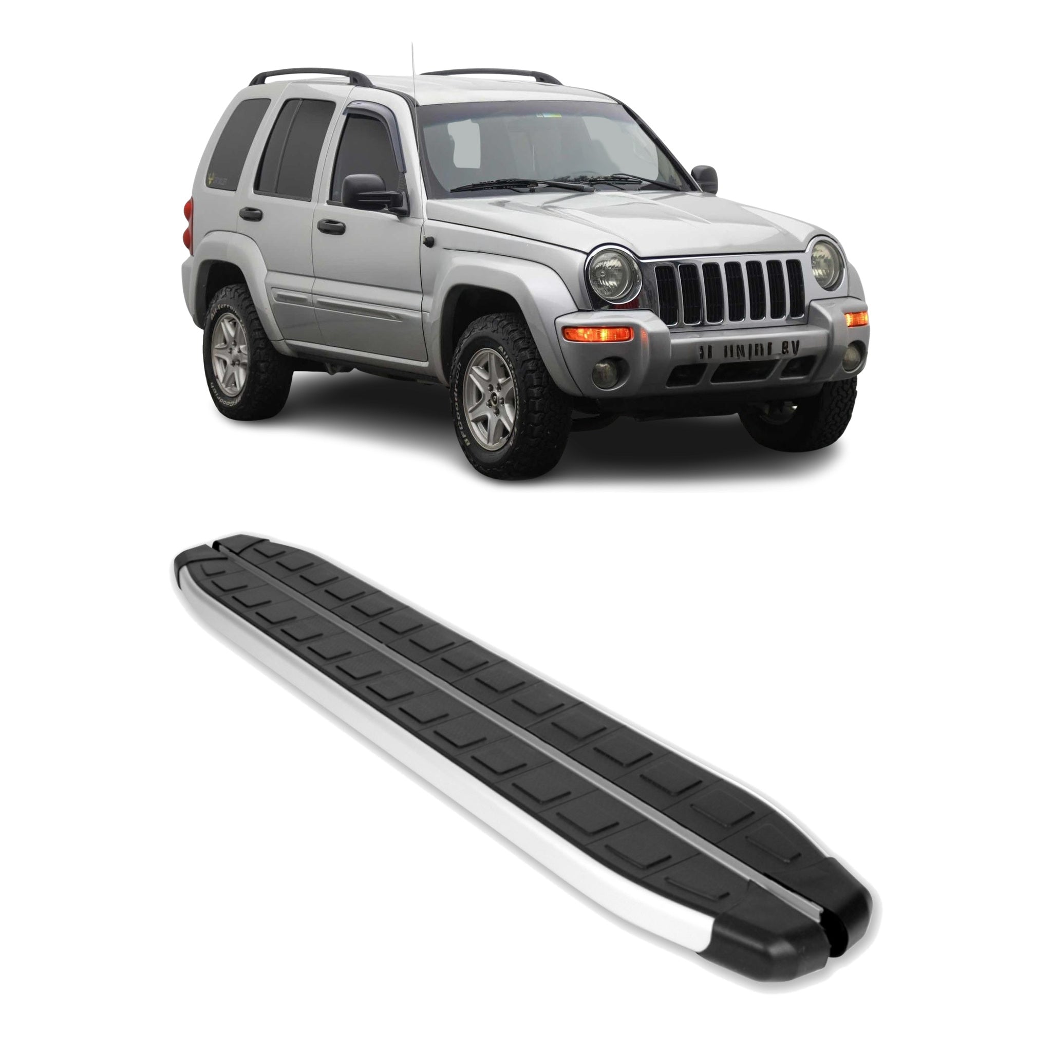 Seitenbretter Trittbretter für Jeep Cherokee KJ 2002-2007 Aluminium Schwarz