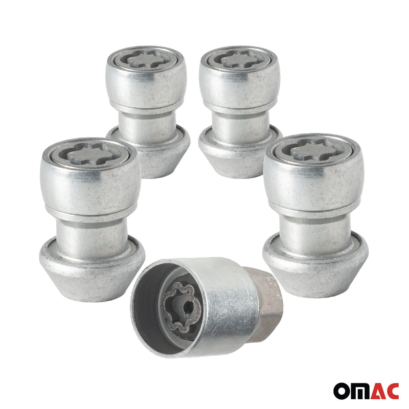 Radschloss Radschrauben Satz für Volvo V50/ S40/ V40 Silber 4tlg M12X1.5