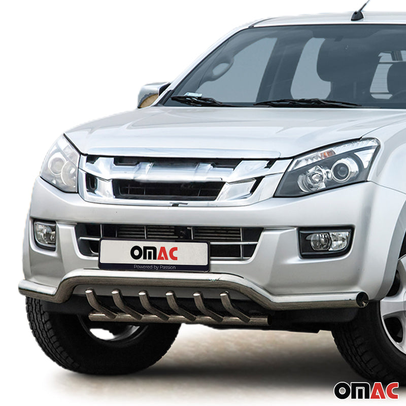 Frontschutzbügel Frontbügel für Isuzu D-Max 2012-2019 mit ABE Stahl Silber