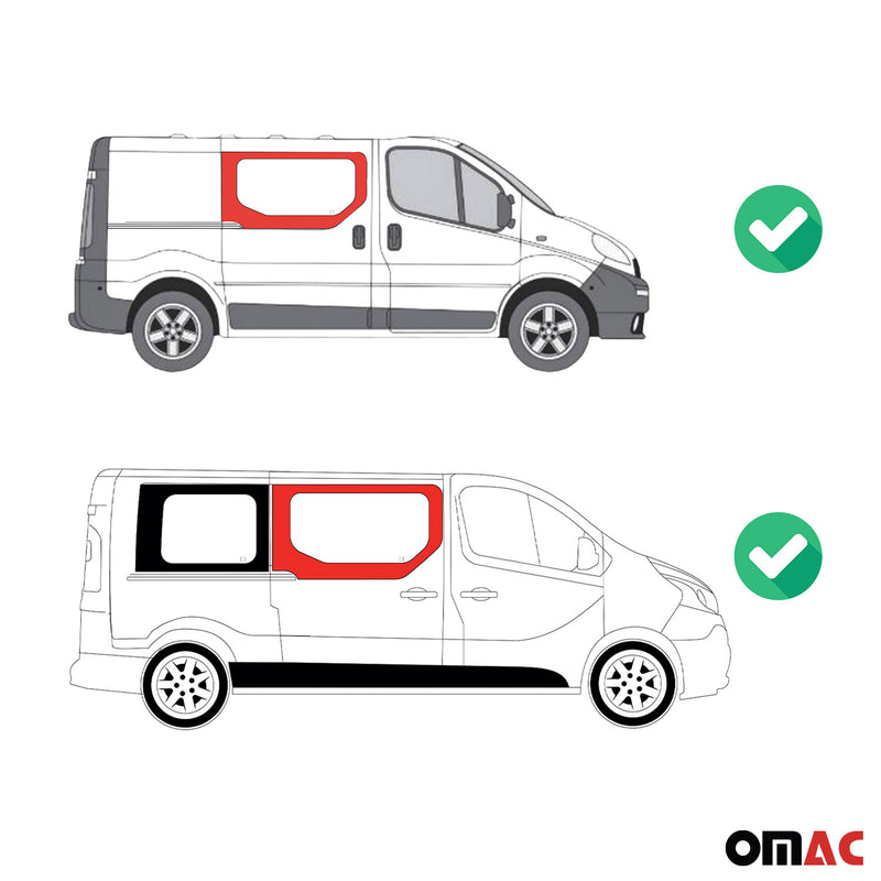 Seitenfenster Fenster für Nissan Primastar 2001-2014 Schiebetür Rechts L1 L2