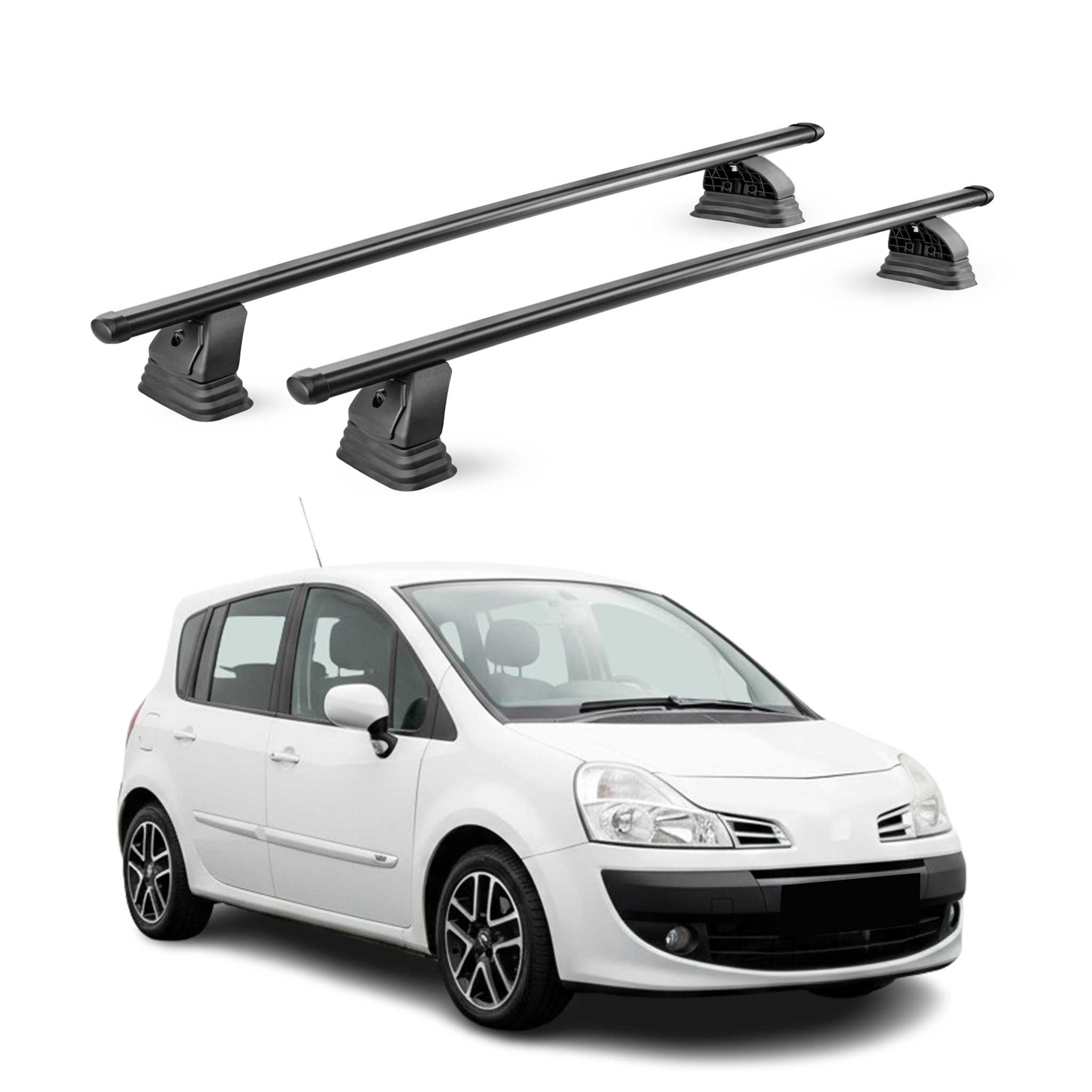 Stahl Dachträger für Renault Grand Modus 2008-2013 TÜV 75 kg 2tlg Schwarz