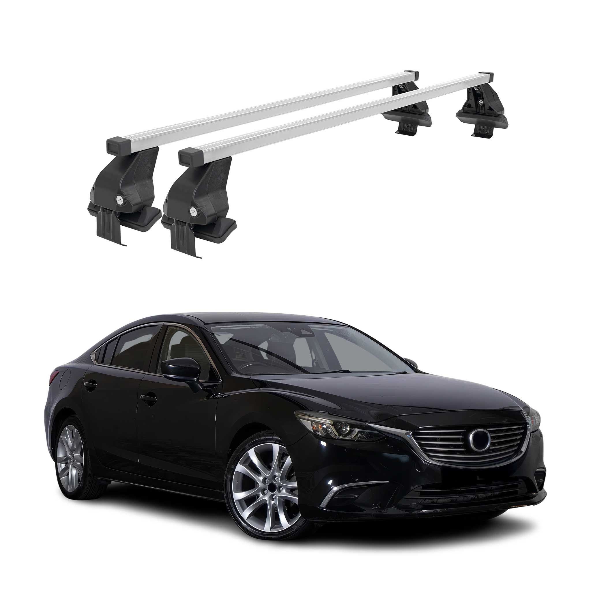 Menabo Dachträger Grundtäger für Mazda6 mk3 2012-2025 Stahl Silber 2 tlg