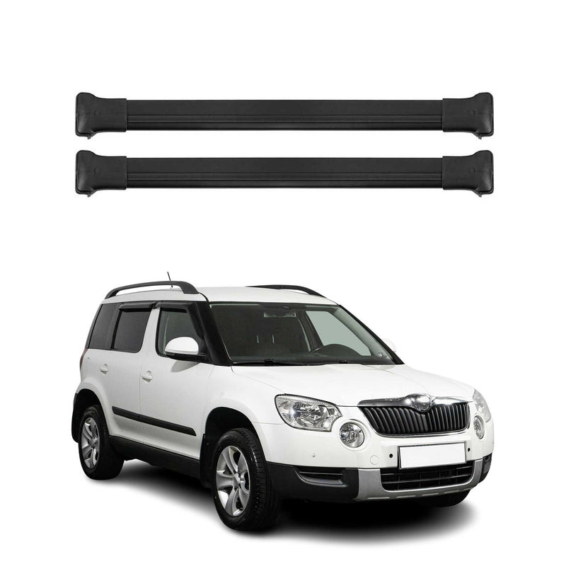 Dachträger Grundtäger für Skoda Yeti 2009-2017 75kg Aluminium Schwarz 2 tlg
