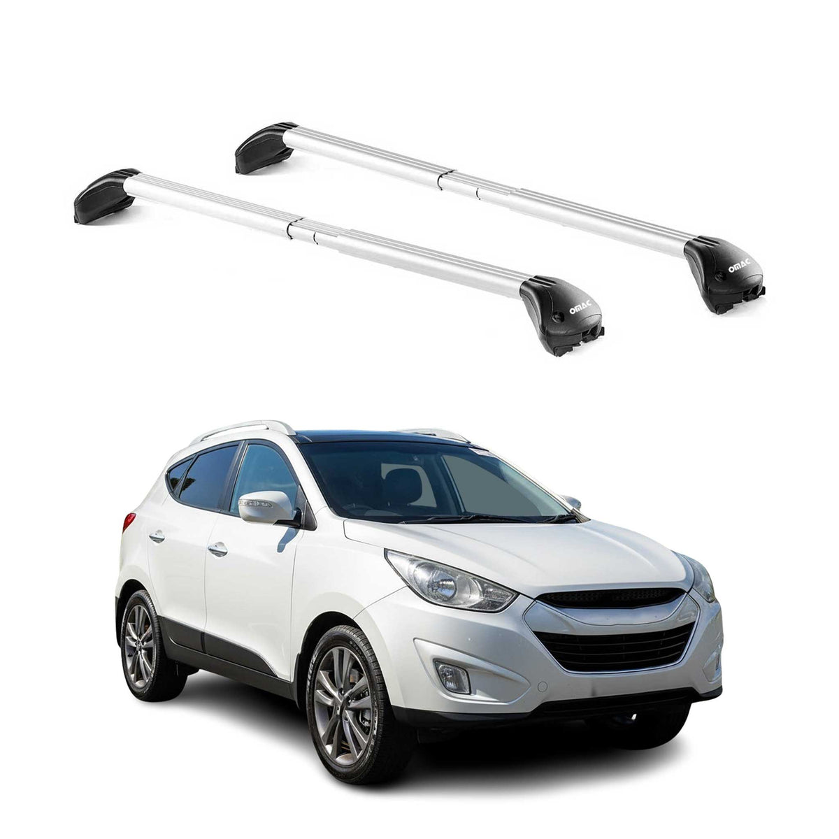 Dachträger Grundtäger für Hyundai ix35 2010-2015 100kg Alu Silber 2 tlg ABE