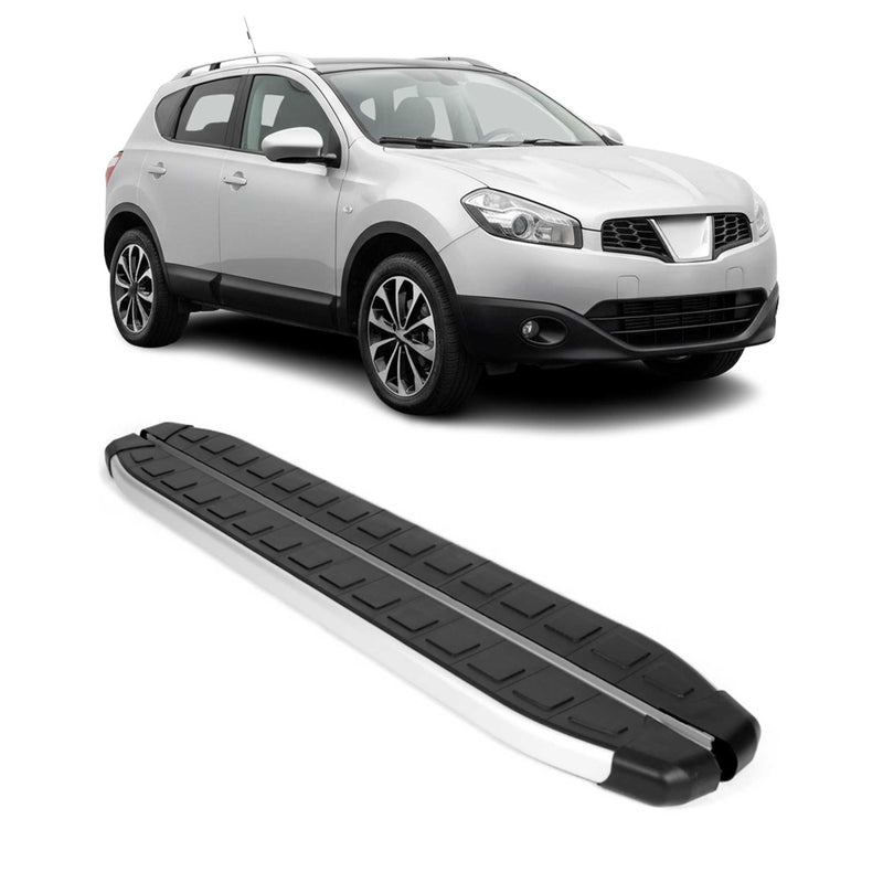 Seitenbretter Trittbretter für Nissan Qashqai +2 NJ10 2008-2014 Alu Schwarz
