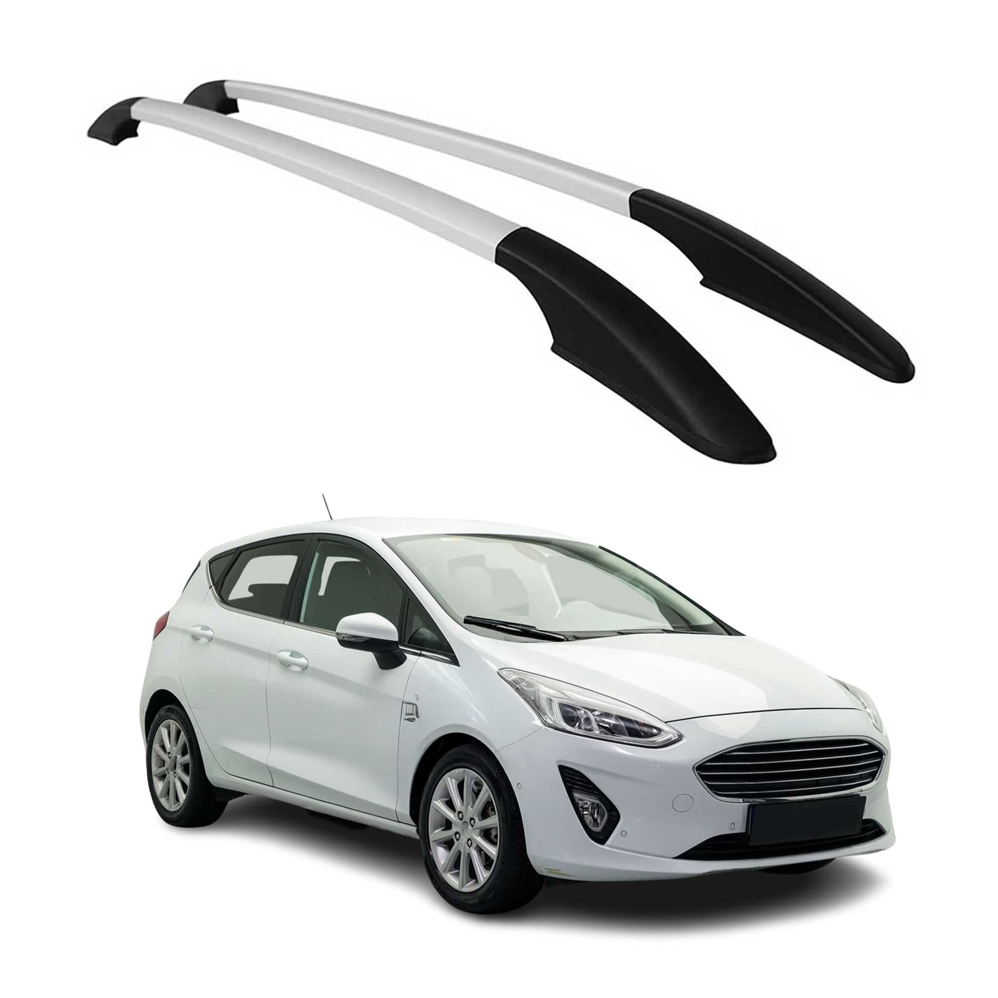 Aluminium Dachreling Relingträger für Ford Fiesta 2018-2023 Silber 2x