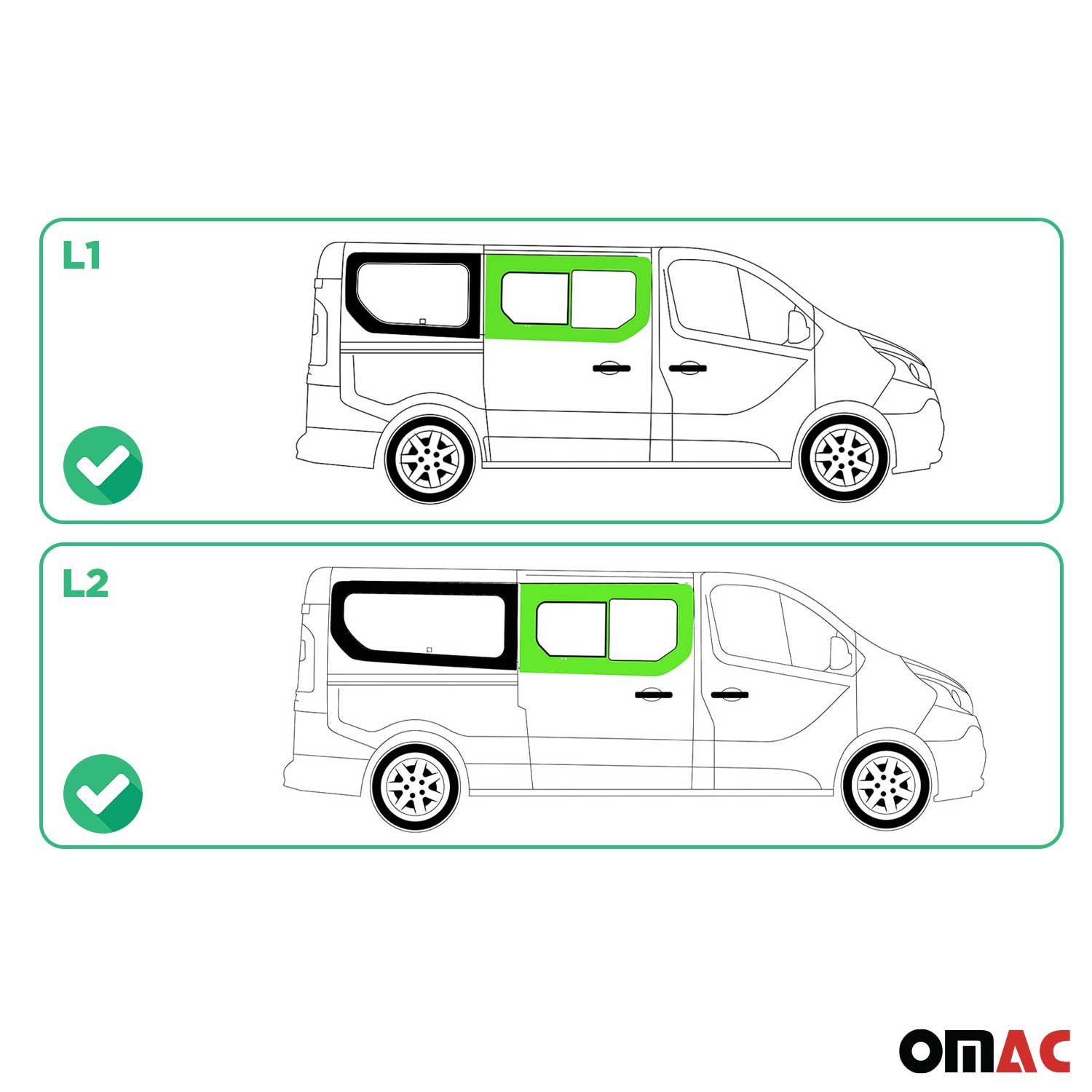 Seitenfenster Schiebefenster für Nissan Primastar 2014-2024 Rechts L1 L2 Schwarz