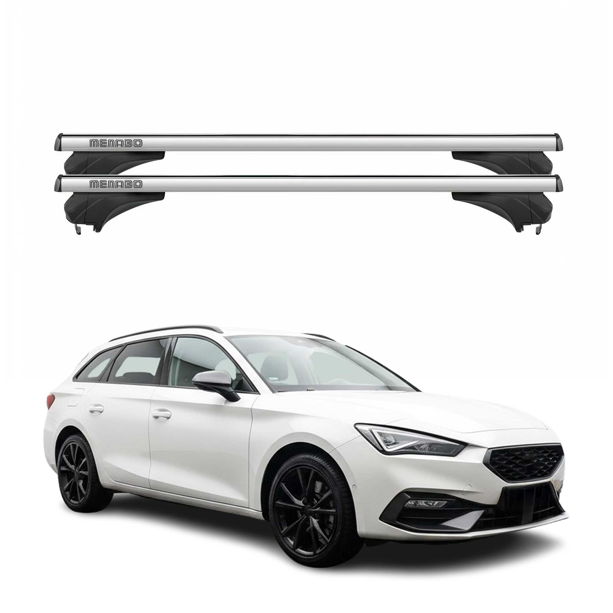Menabo Dachträger für Seat Leon IV Sporturer 2020-2026 Aluminium Silber 2 tlg