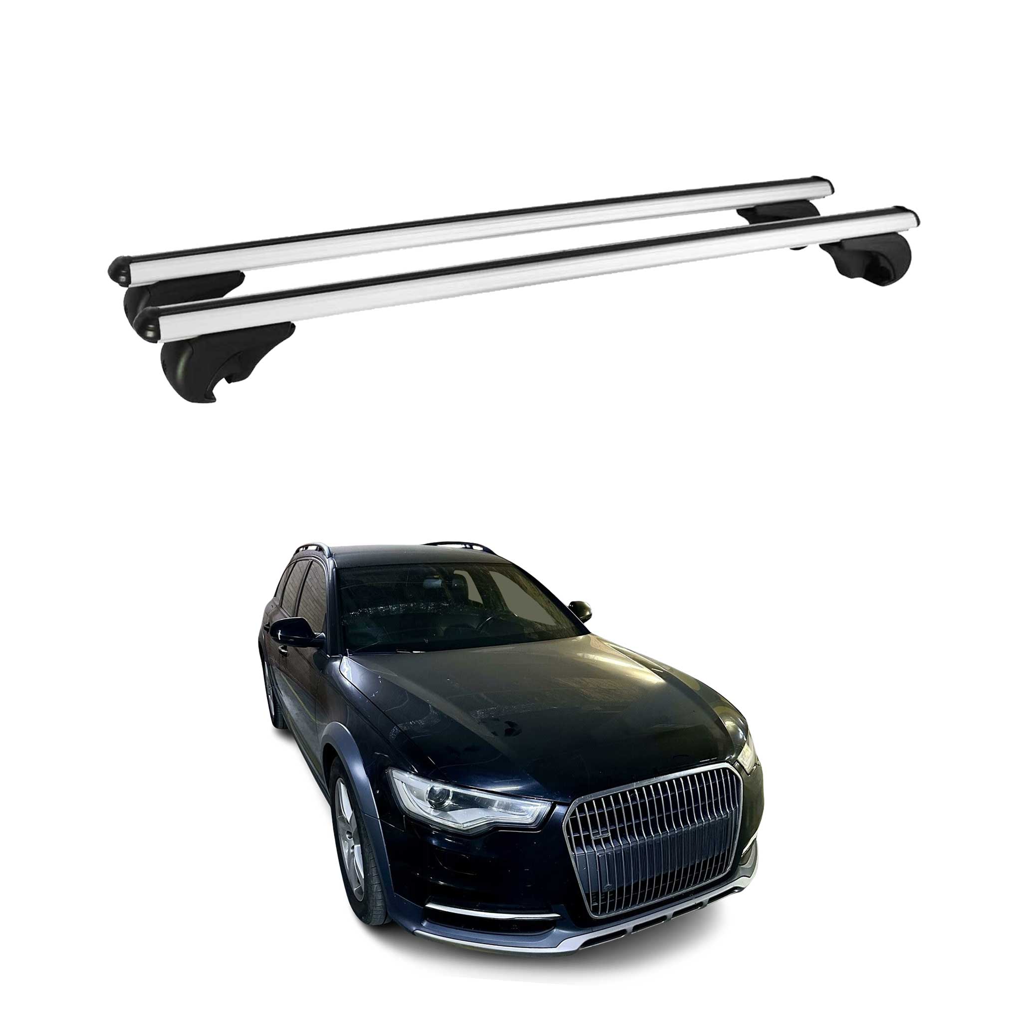 Dachträger Grundtäger für Audi A6 C7 Allroad 2012-2018 75kg Alu Silber 2 tlg