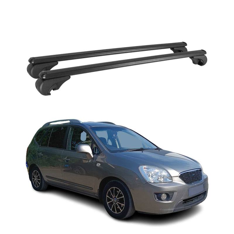 Dachträger Grundtäger für Kia Carens 2006-2013 75kg Aluminium Schwarz 2 tlg