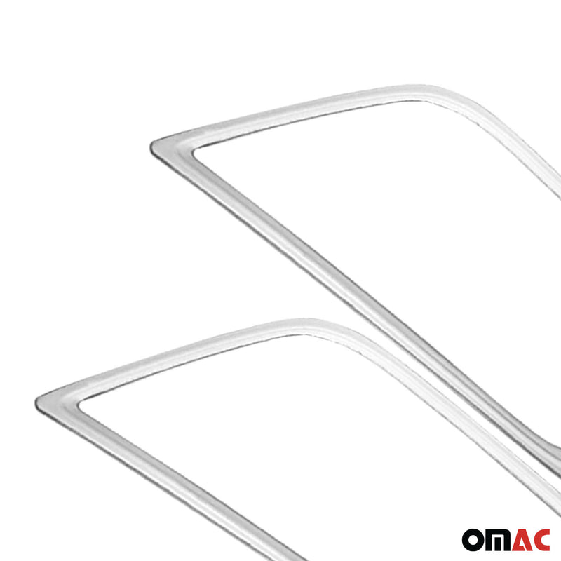 Nebelscheinwerfer Rahmen Umrandung für Seat Leon 2012-2020 Edelstahl Silber 2tlg