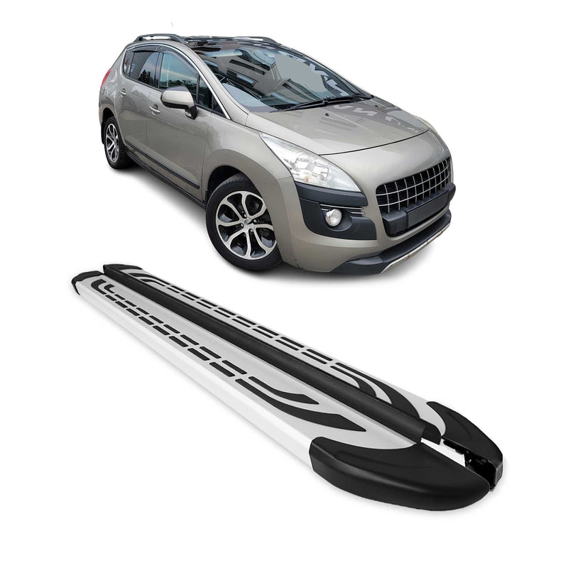 Trittbretter Seitenschweller Seitenbretter für Peugeot 3008 2009-2016 Alu Grau