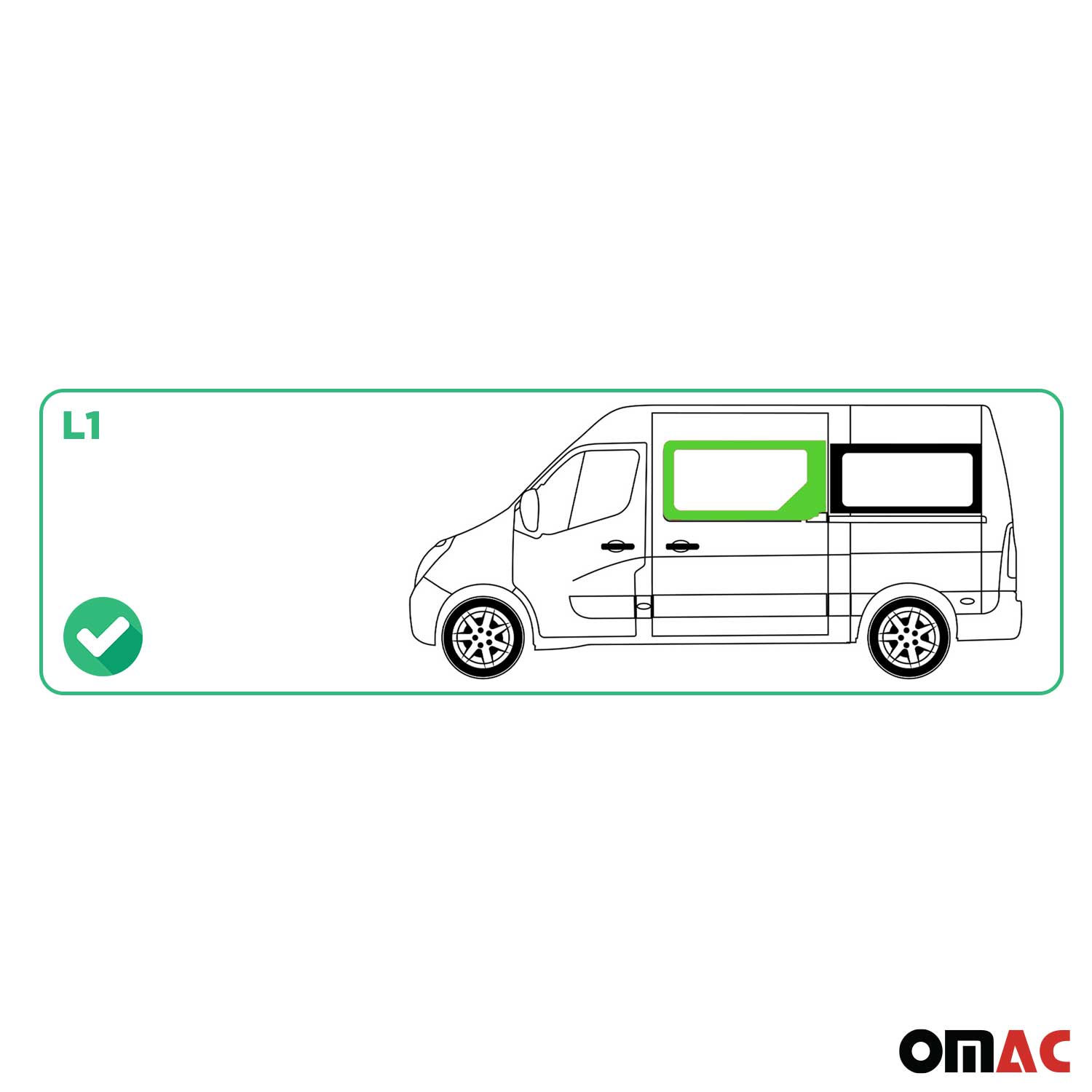 Seitenfenster Auto Fenster für Renault Master 2010-2024 Schwarz Rechts L1
