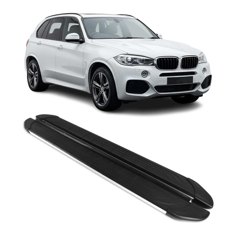 Seitenschweller Trittbretter für BMW X5 2014-2018 Silber Aluminium 2 tlg