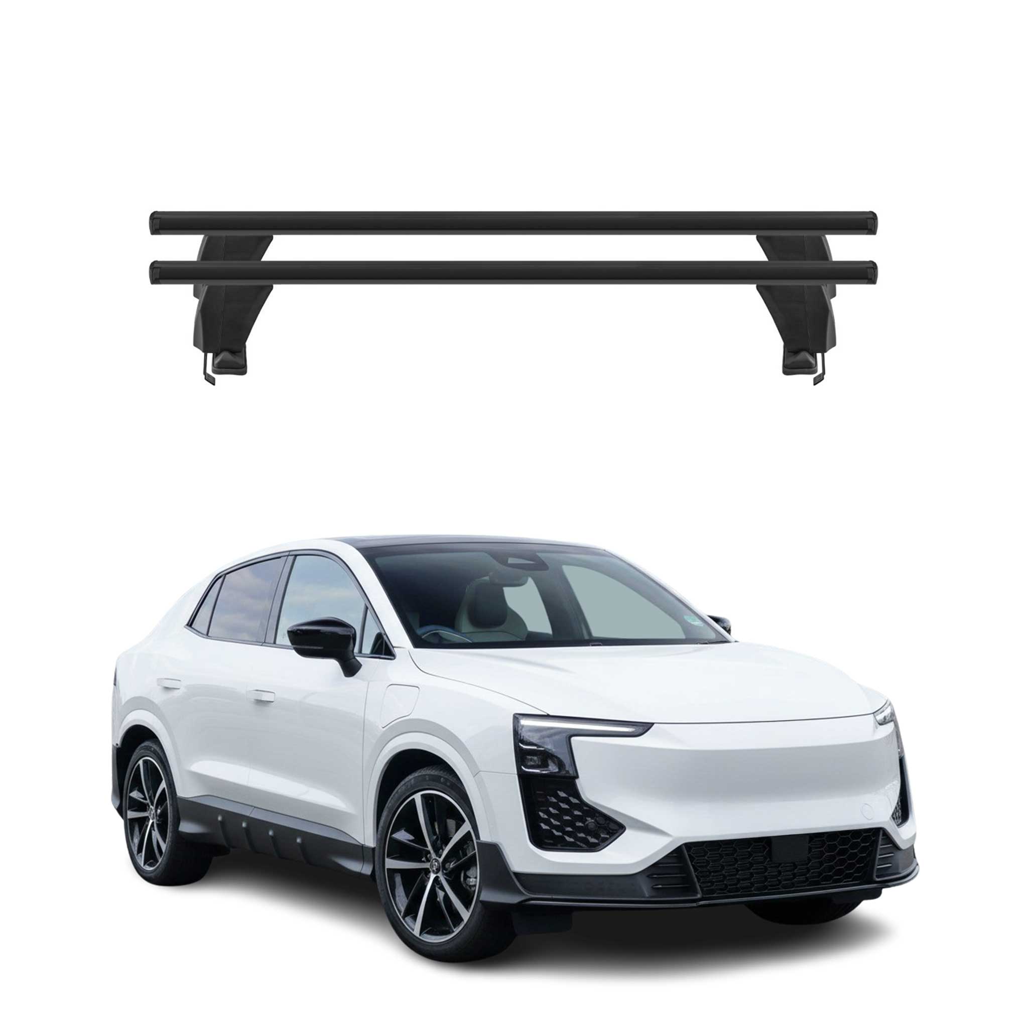 Menabo Dachträger Grundträger für Aiways U6 2021-2023 ABE Aluminium Schwarz 2tlg