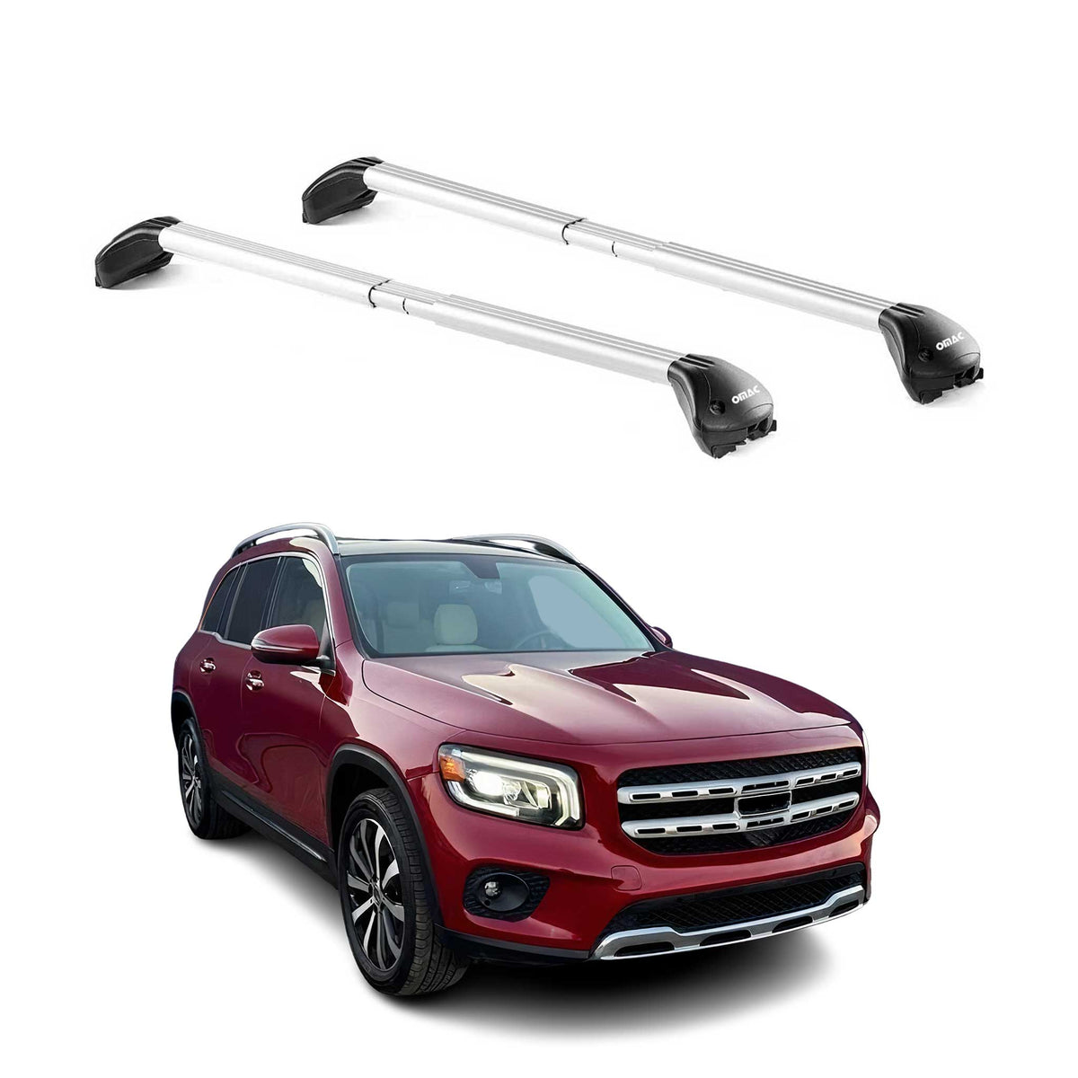Dachträger Grundtäger für Mercedes GLB X247 2019-2026 100kg Alu Silber 2 tlg ABE