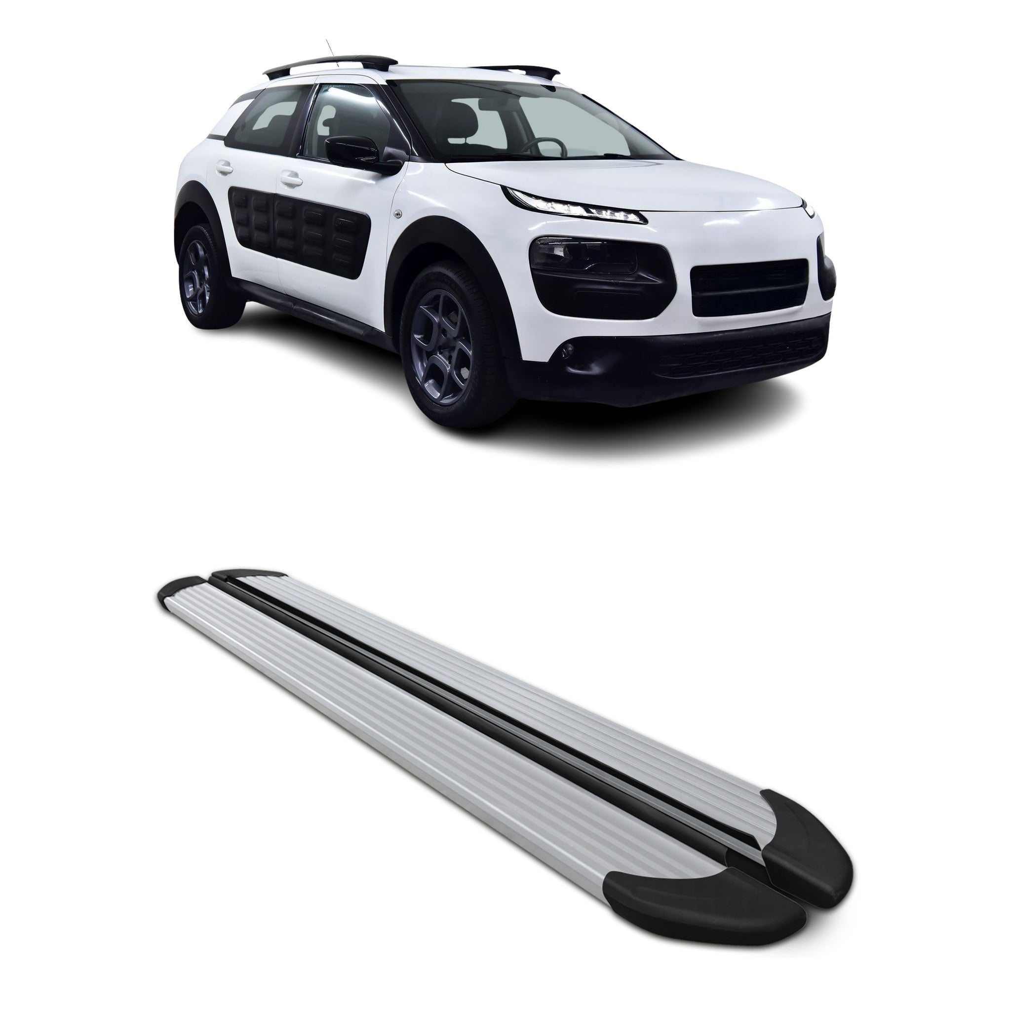Seitenschweller Trittbretter Schweller für Citroen C4 Cactus 2014-2022 Alu Grau
