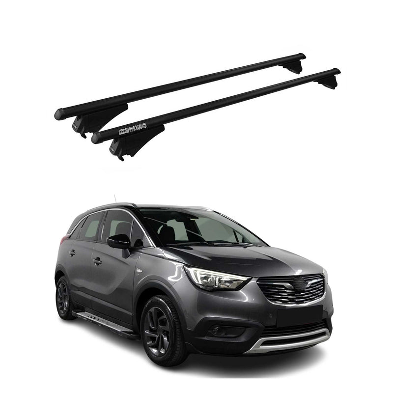 Menabo Dachträger Grundtäger für Opel Crossland X 2017-2020 75kg Alu Schwarz 2x