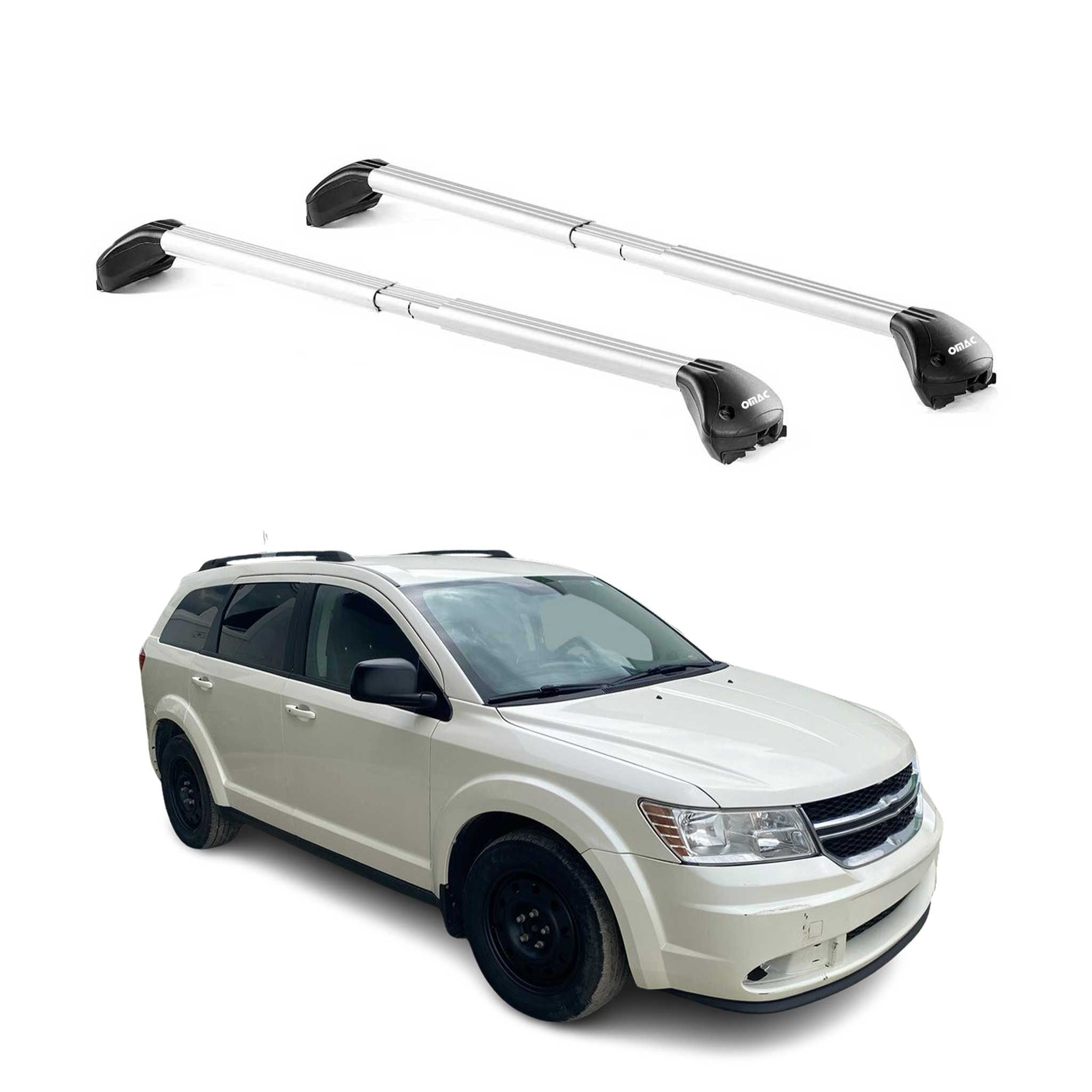 Dachträger Grundtäger für Dodge Journey 2008-2011 5 tür 100kg Alu Silber 2x ABE