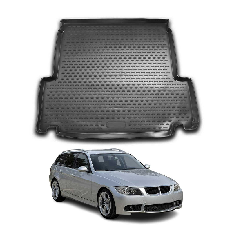 Kofferraummatte Kofferraumwanne für BMW 3er E91 2005-2013 Gummi TPE Schwarz