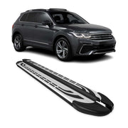 Trittbretter Seitenschweller Seitenbretter für VW Tiguan II 2016-23 Schwarz Alu